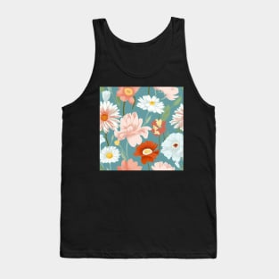 Blossoming Fashion: A Delicate Floral Fabric Pattern #4 Tank Top